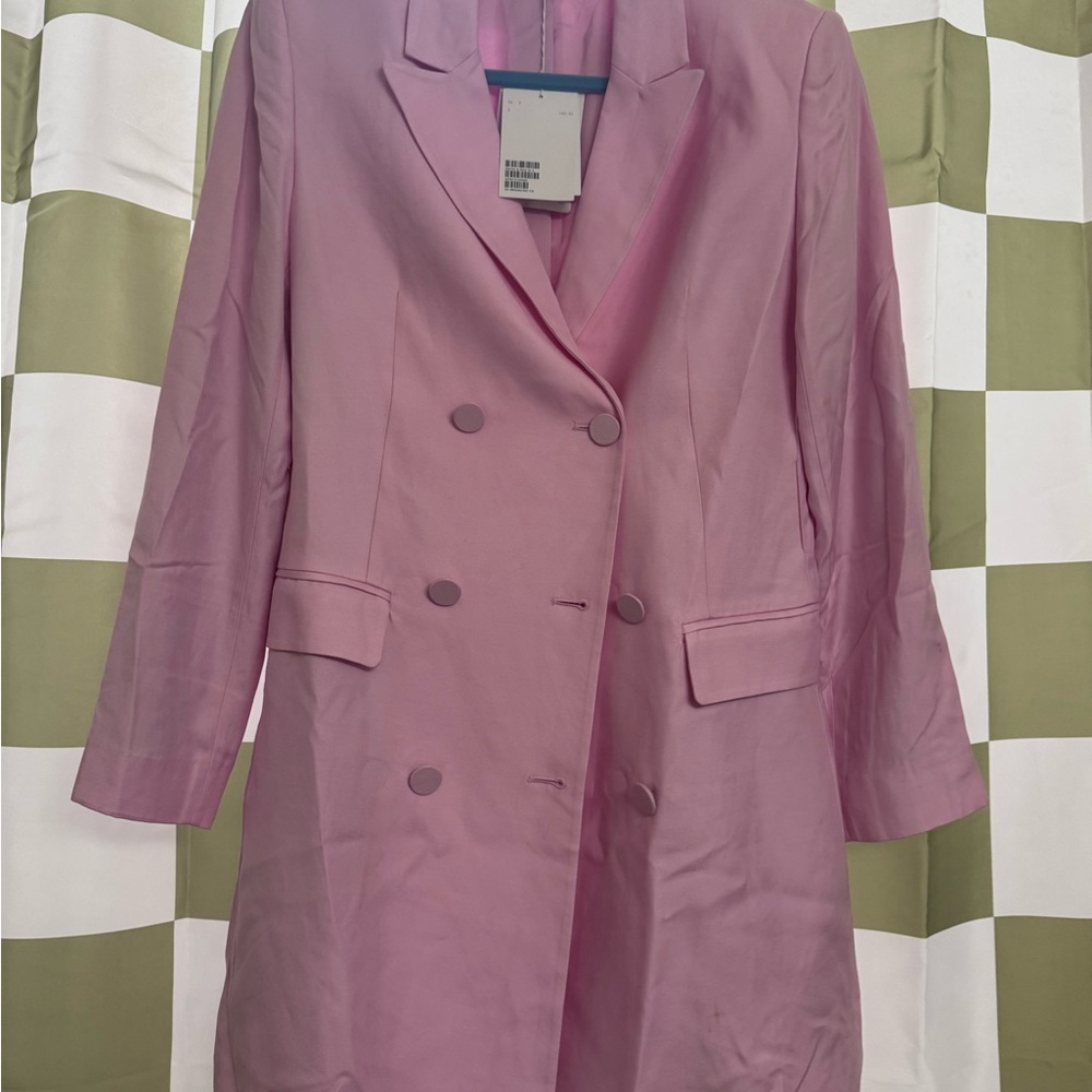 & Other Stories Pink Double-Breasted Mini Dress 8